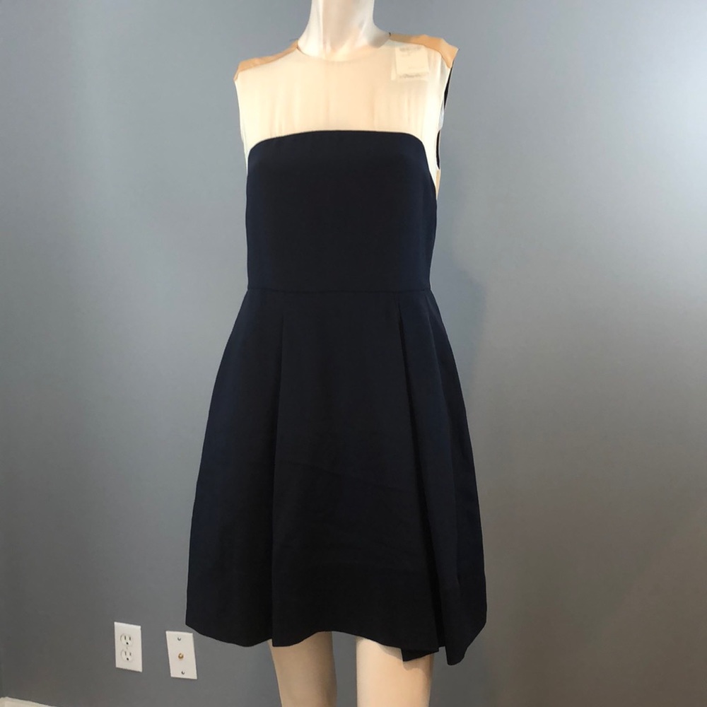 NWT 3.1 Phillip Lim Blue, Tan & White Dress SZ 4 - Picture 2 of 8